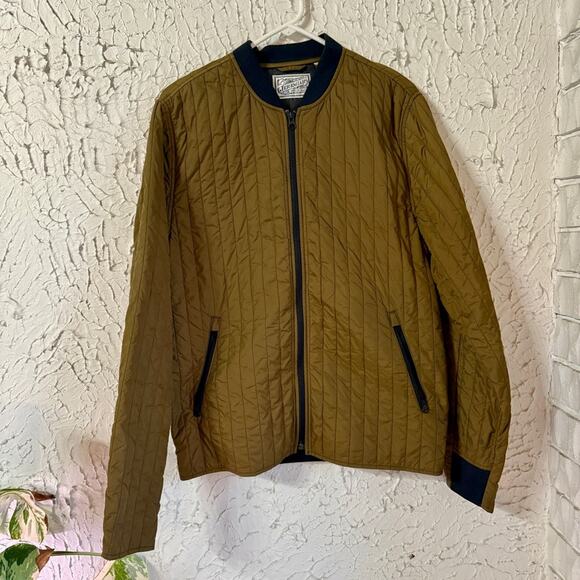 Jeremiah Other - Men's Quilted Bomber Jacket - Olive with Black Accents